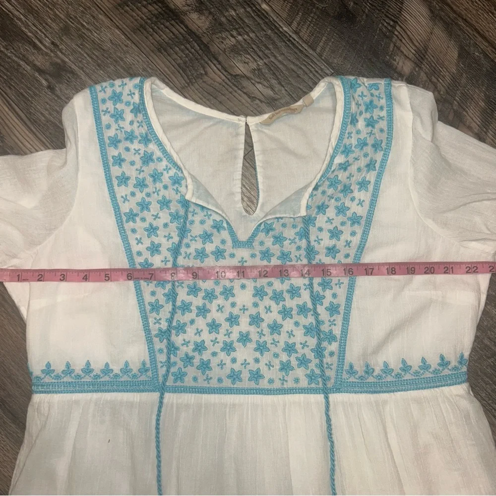 Soft Surroundings Juniper Boho White and Blue Embroidered Dress Women’s XL - Picture 3 of 7